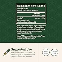 Vista 3 de Global Healing USDA - Gotas orgánicas de vitamina C de 180 mg, suplemento antioxidante a base de plantas, apoya el sistema inmunológico, colágeno