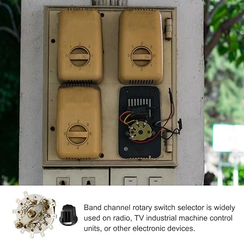 Miniatura 3 de Rebower Interruptor giratorio selector de banda 1P9T 1 polo 9 posiciones, 1 cubierta para radio, TV, unidad de control de máquina industrial - 1