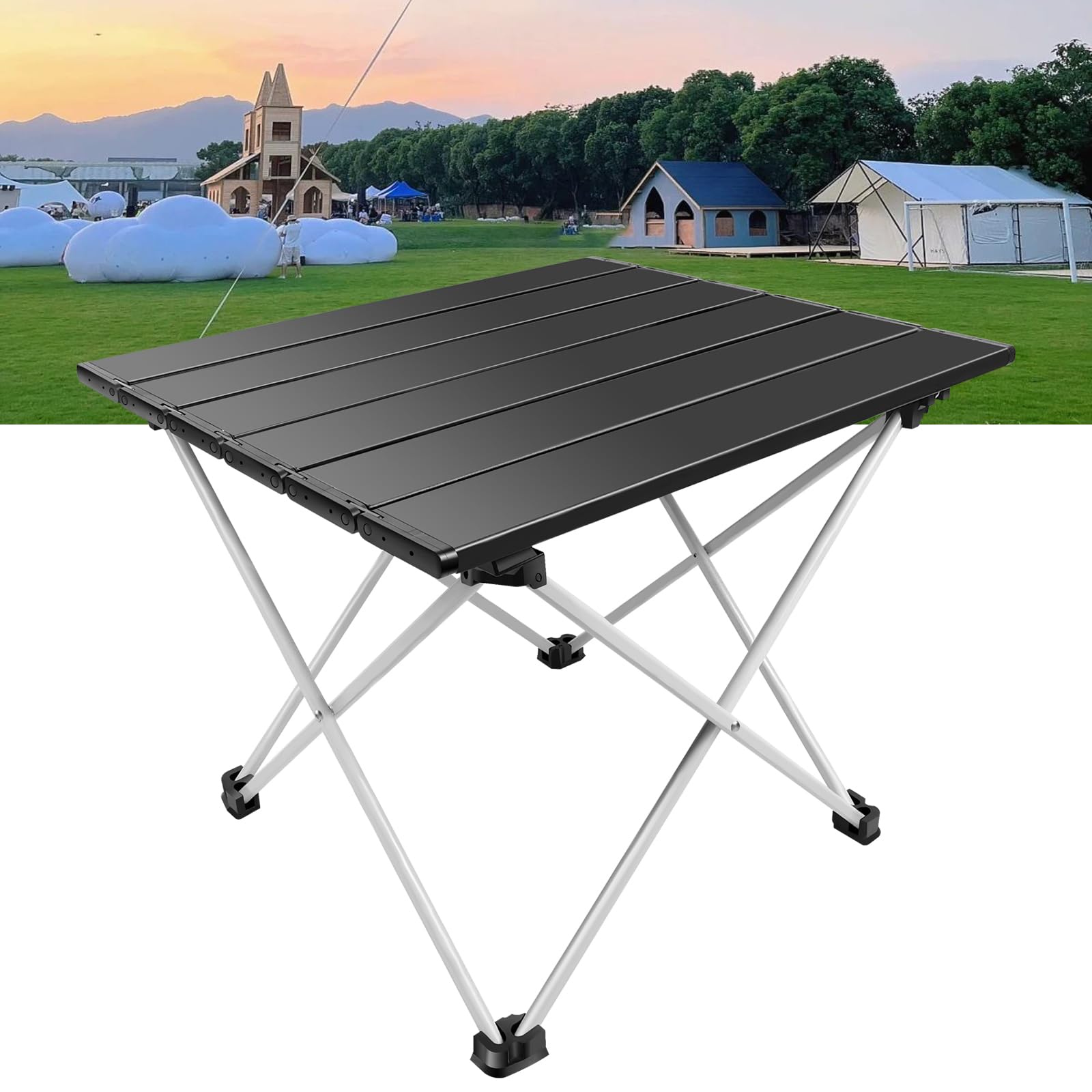 EFAN Folding Outdoor Dinner Desk Small Aluminum Picnic Table - 40x35x32cm