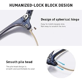 AOMASTE Blue Light Blocking Glasses Vintage Half Frame UV Clear Lens Anti Eyestrain Computer Gaming Glasses for Women Men(P60)