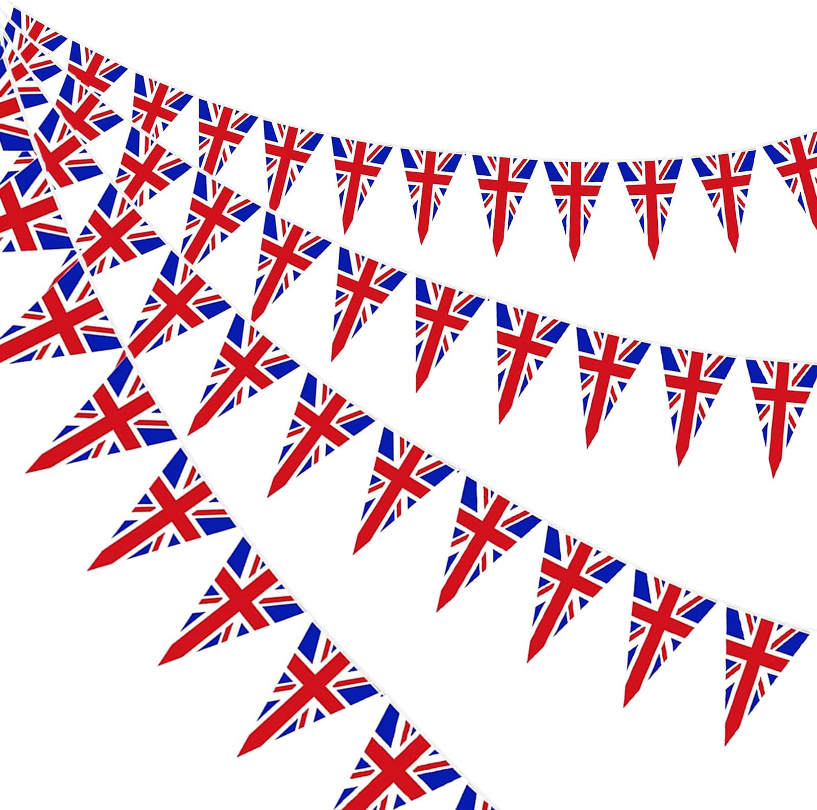 Union Jack Bunting, 10m/32 Flag Banner Britain Triangle Flag British Pennant String UK, Great Britain Bunting Decoration for Indoor Outdoor Sporting Events, Street Parties, Festivals and Celebrations