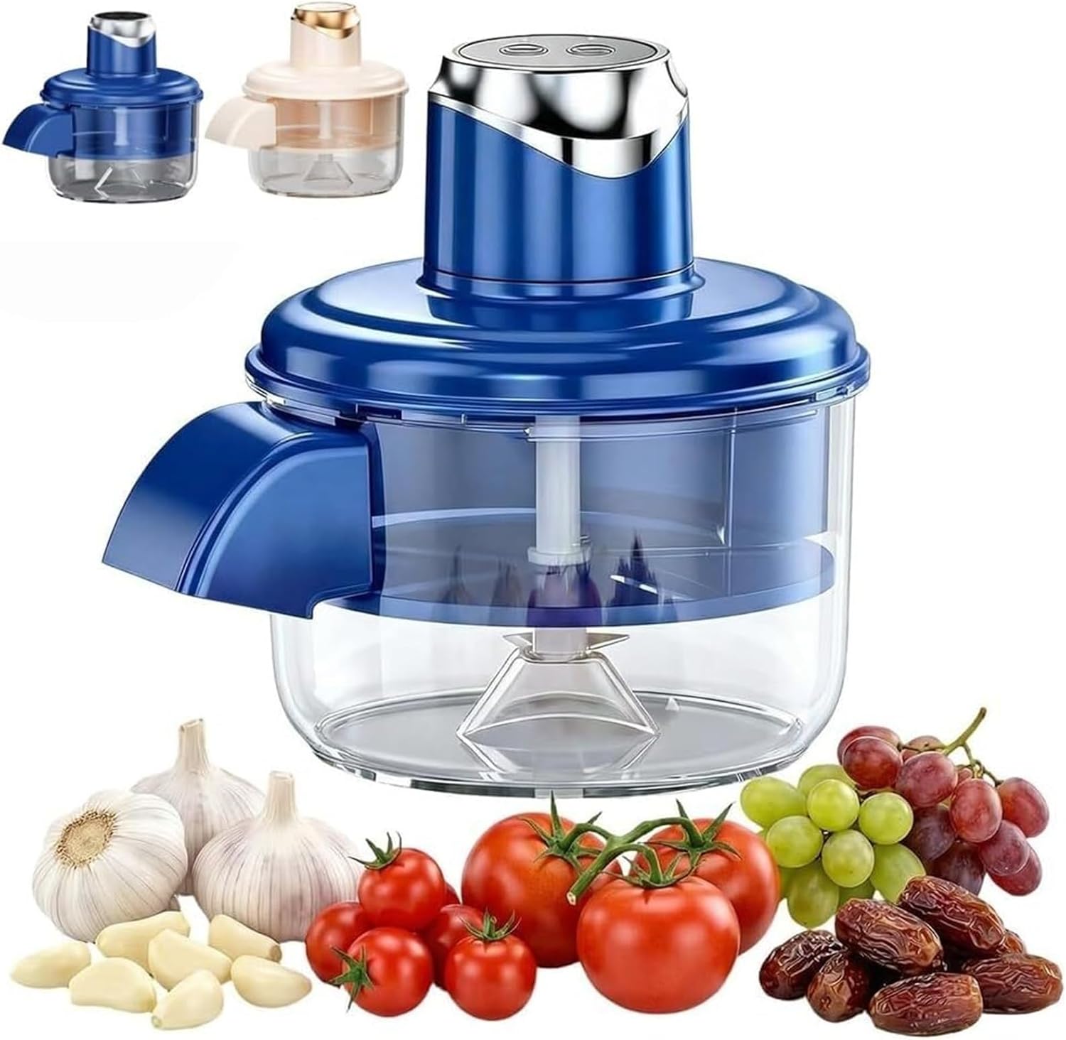 2-in-1 Automatic Peeler, Electric Fruit and Vegetable Peeler, New Automatic Peeler for Cherry Tomatoes, Grapes, and Garlic(Blue)