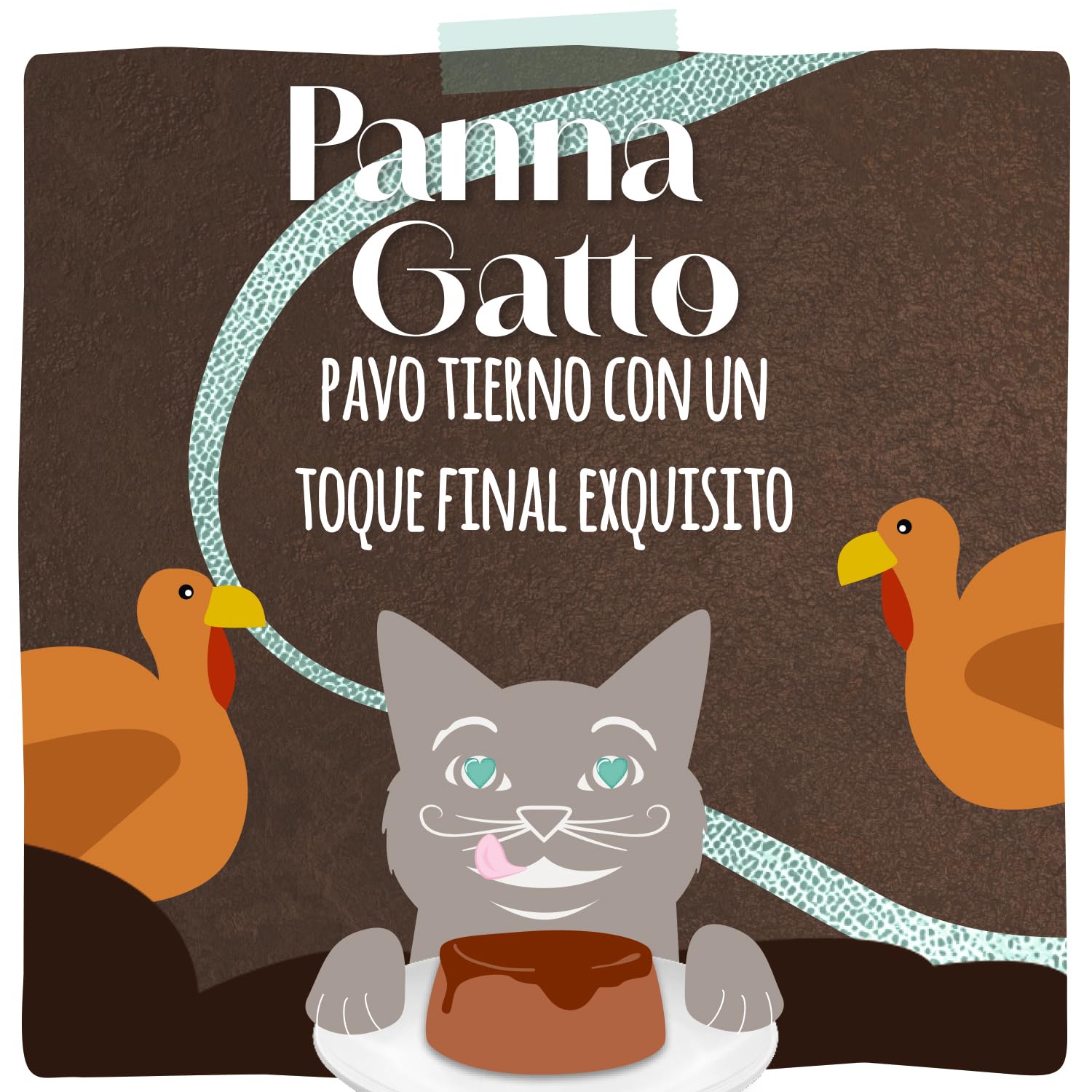 MjAMjAM - Comida húmeda premium para gatos - Panna Gatto - Pavo tierno con un toque final exquisito, pack de 12 (2x80g), sin cereales