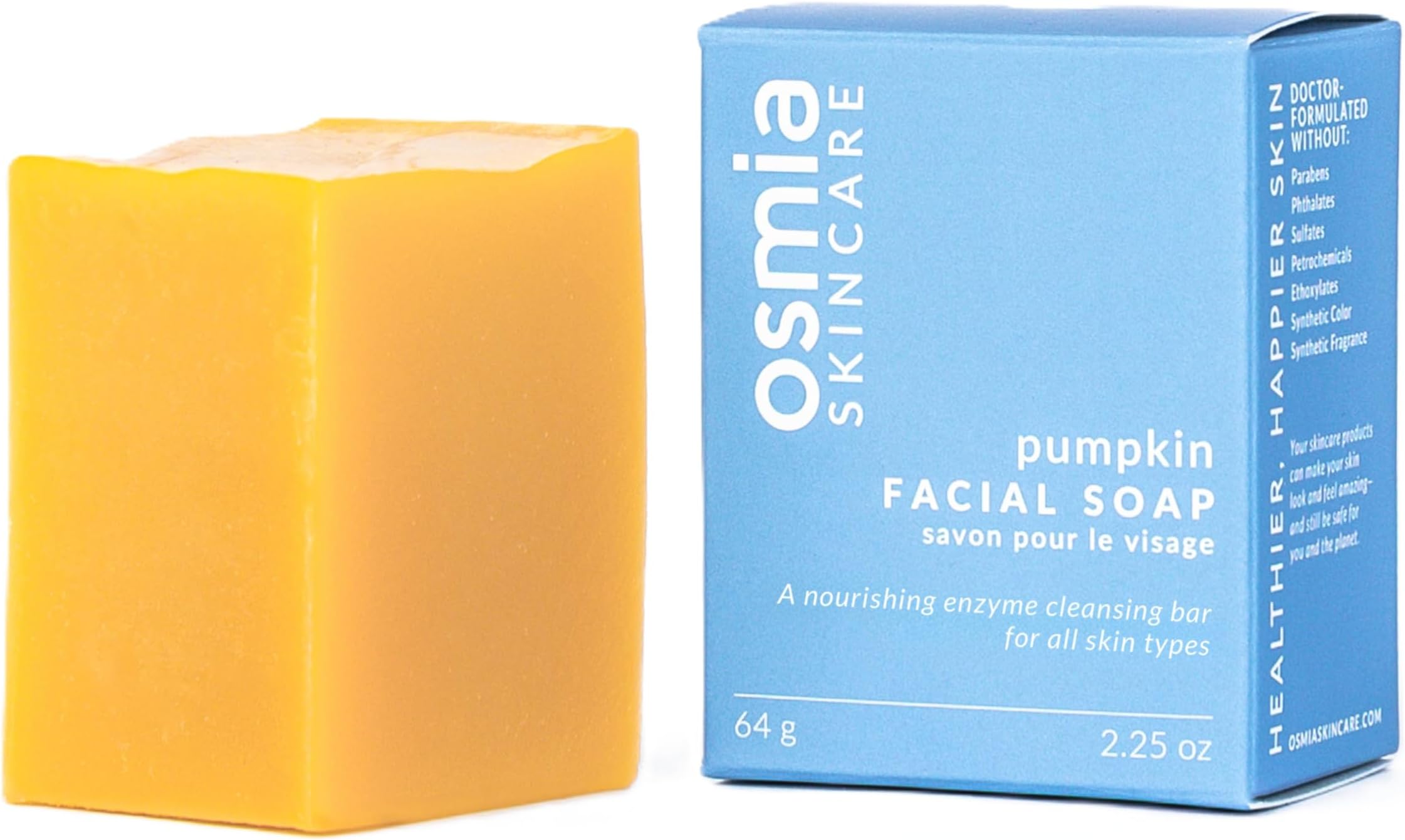 Osmia Organics - Natural Pumpkin Facial Soap Bar | Clean Beauty For Healthy Skin (2.25 oz | 64 g)