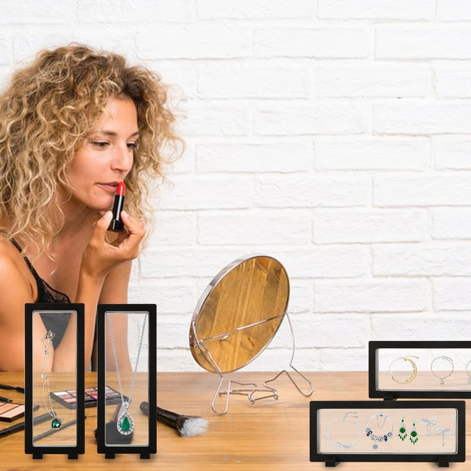 15 Pack Floating Display Case - 9 x 3.54 Inch Coin Display Case - Black Challenge Coin Display for Securing Medallions, Fossils, Stamps, Insect, Arrowhead, Guitar Pick, AA Medallion, Picture