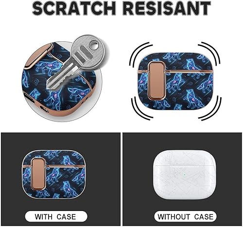 Miniatura 3 de Plastic Cover Compatible with Airpods Pro 2 Case Galaxy Wolf, Protective Skin with Lock