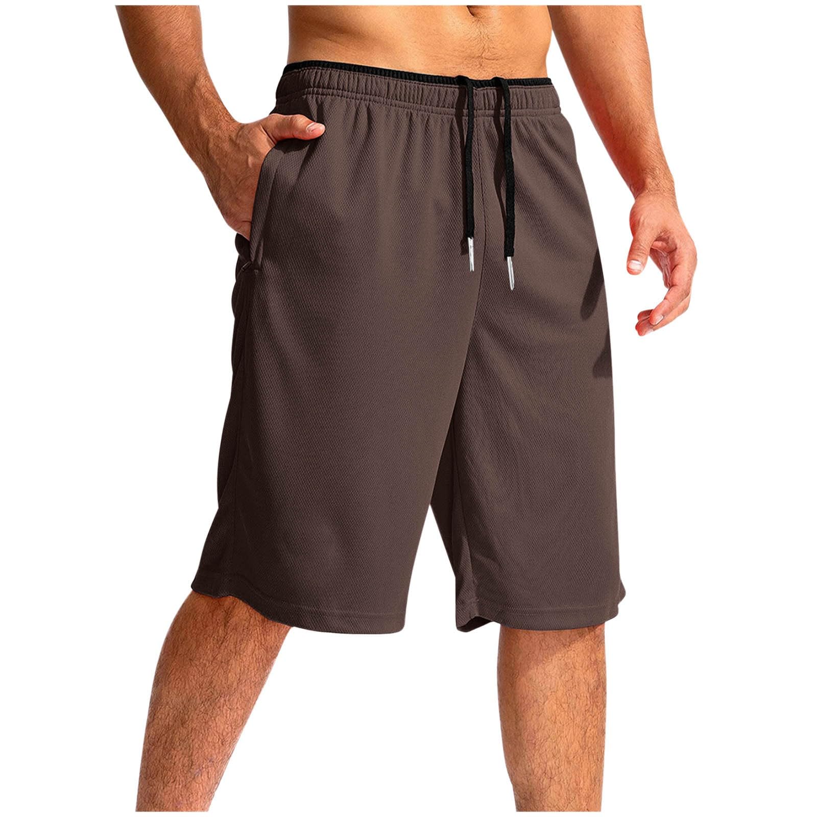 Shorts Herren Sommer Kurze Hosen Bermuda Shorts Casual Outdoorshorts Strandshorts Fitness Laufshorts Männer Freizeitshorts Baggy Herrenshorts Kurz Sporthose Wandershorts Braun 3XL
