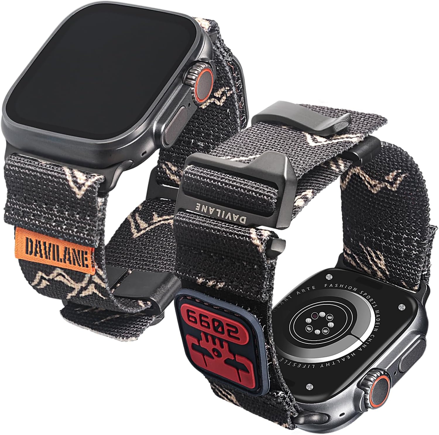 Military Tactical Strap for Apple Watch - Heavy-Duty Nylon Band with Swappable Patches & G-Hook Closure - Fits All Series 38-49mm (Ultra, SE, S1-S10)