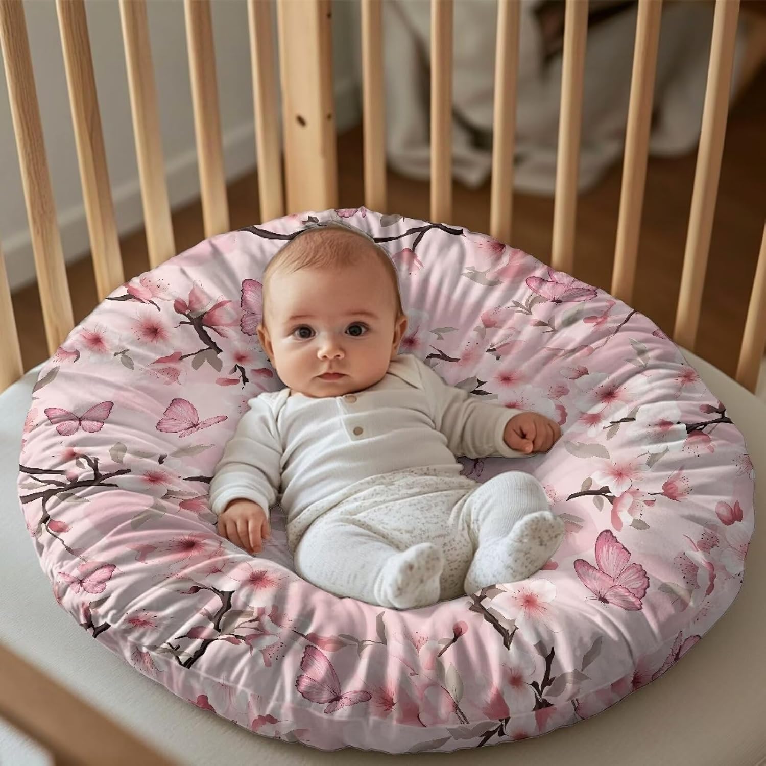 Cactus Hedgehog Baby Lounger Cover for Newborn Baby Lounger Pillow Cover Baby Nest Breathable Infant Floor Seat Cover Removable Cover for Infant Lounger Pillow Nice Gifts (Cover Only) -2