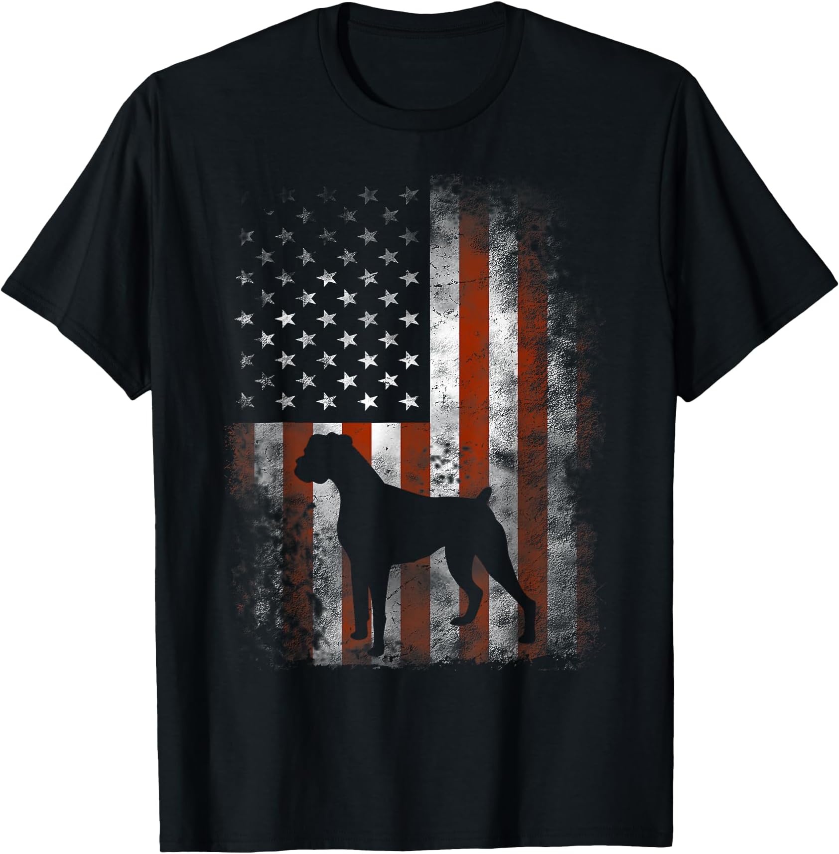 Boxer American Flag Shirt USA 4th of July Dog T-Shirt Gifts T-Shirt
