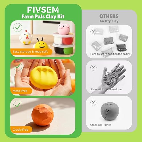 Miniatura 7 de Arcilla seca al aire para niños, kit de arcilla seca al aire, 12 latas con herramientas de escultura y tutoriales, arcilla de modelado suave, segura