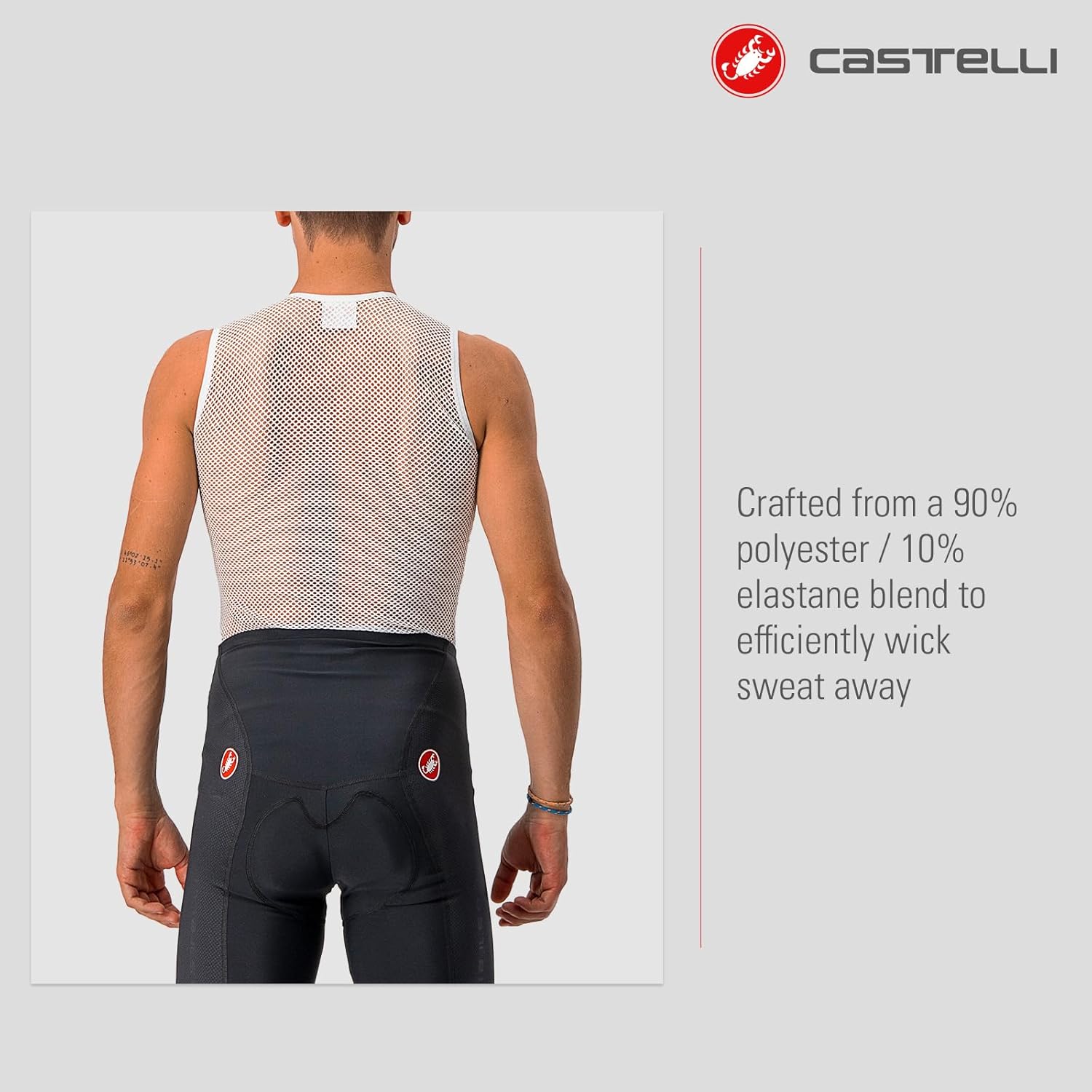 CASTELLI Men’s Core Mesh 3 Sleeveless, Lightweight Breathable Base Layer for Hot Weather Cycling, Quick-Dry Riding Undershirt - Image 5