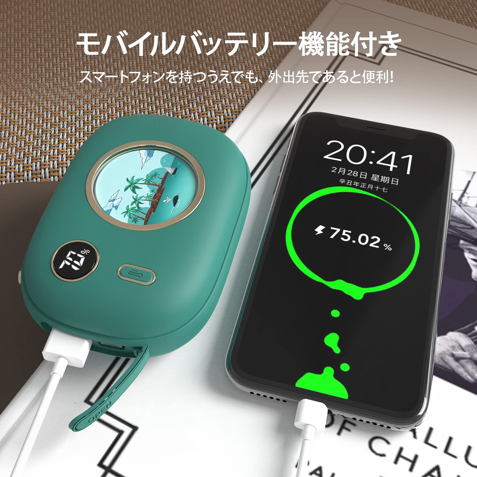 充電式カイロ 急速発熱 電子カイロ モバイルバッテリー ブルー　2個　PSE認証 Amazon | Turelax 充電式カイロ カメラ型 電気あんか 1台2役 USB 電気