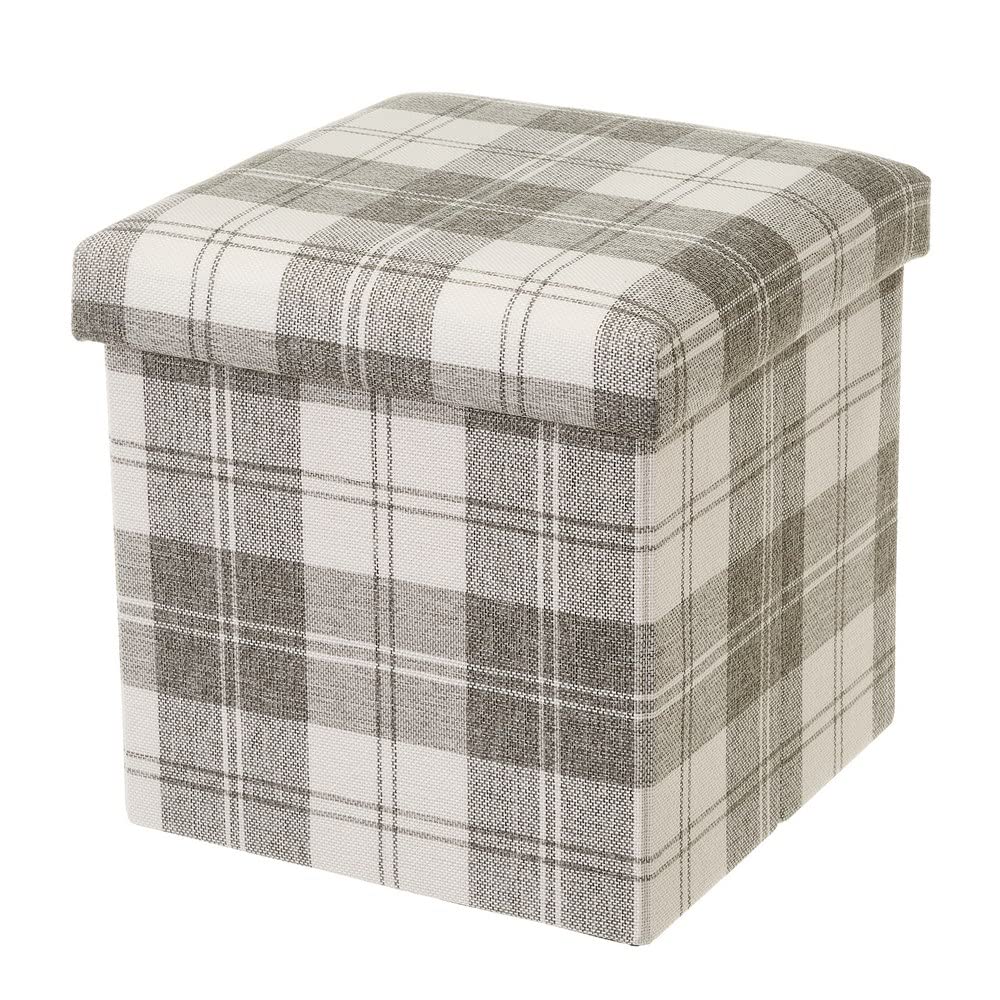Pouf à carreaux Lola Home pour optimiser un petit espace de salon
