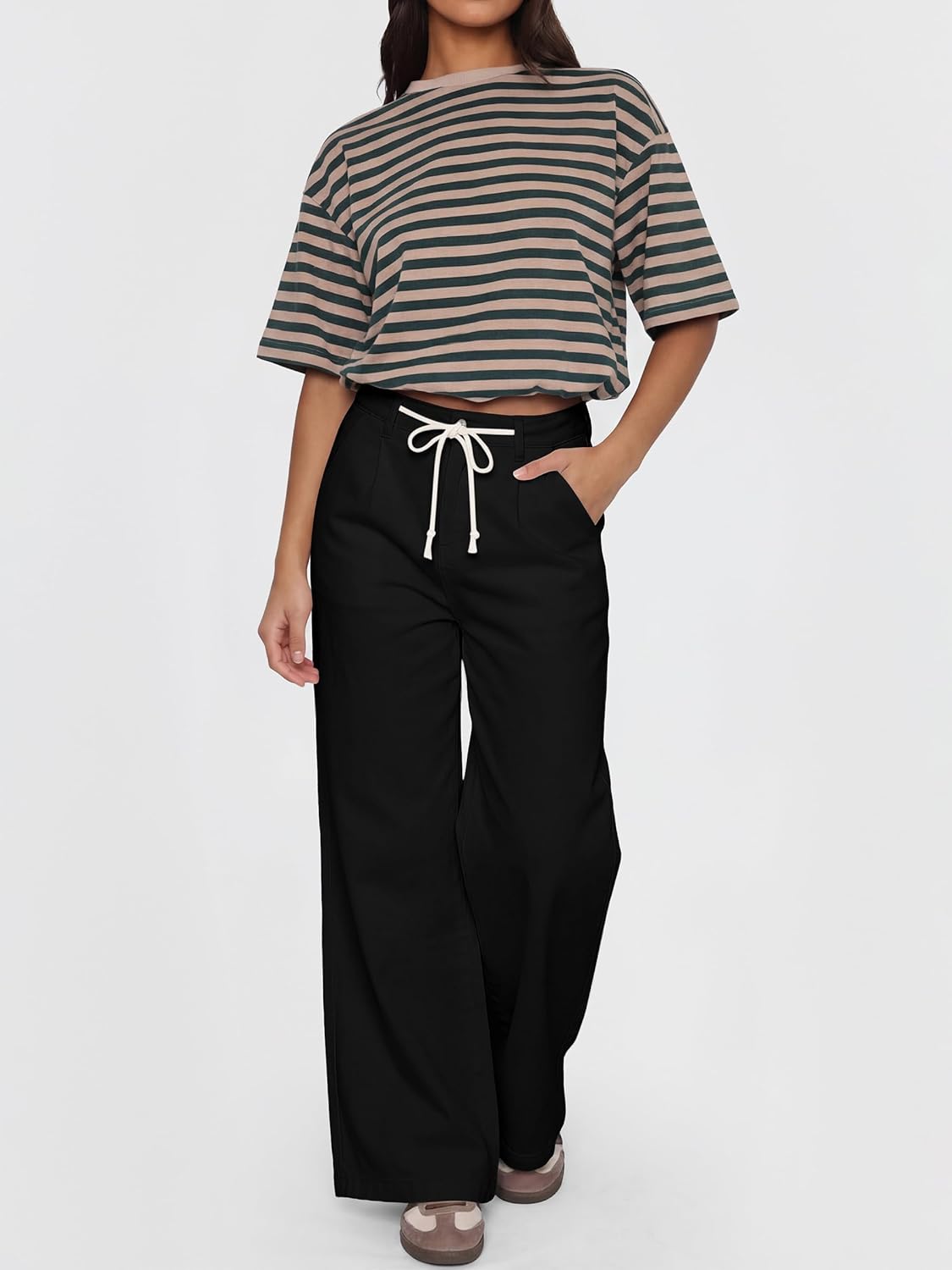 ANRABESS Womens Wide Leg Jeans High Waisted Trendy Drawstring Denim Pants Casual Relaxed Fit Trouser with Pockets - Image 6