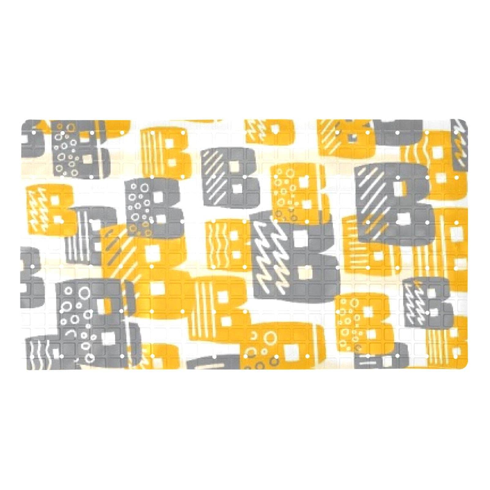 Tapis de salle de bain antidérapant baignoire douche 40x70 motif lettre B