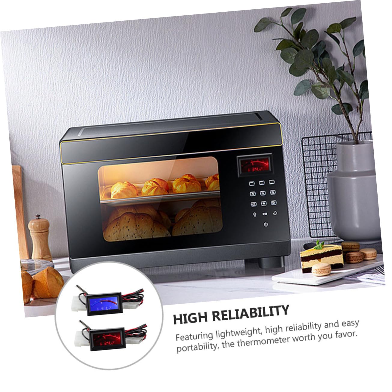 Zerodeko 2 Set Termometro Incorporato Frigo Monitoraggio Della Temperatura Domestica Termometro Cucina Termometri Per Cucina Termometro Per La Casa Termometro Digitale Con Sonda 2 Pezzi*2