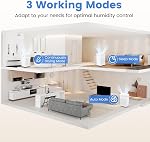 COSTWAY 54 Pints Dehumidifier for Basement, Dehumidifier with 3 Modes, LED Display, 3-Color Indicator Light, 24H Timer, Child Lock, Drain Hose & Auto Defrost for Bathroom Bedroom