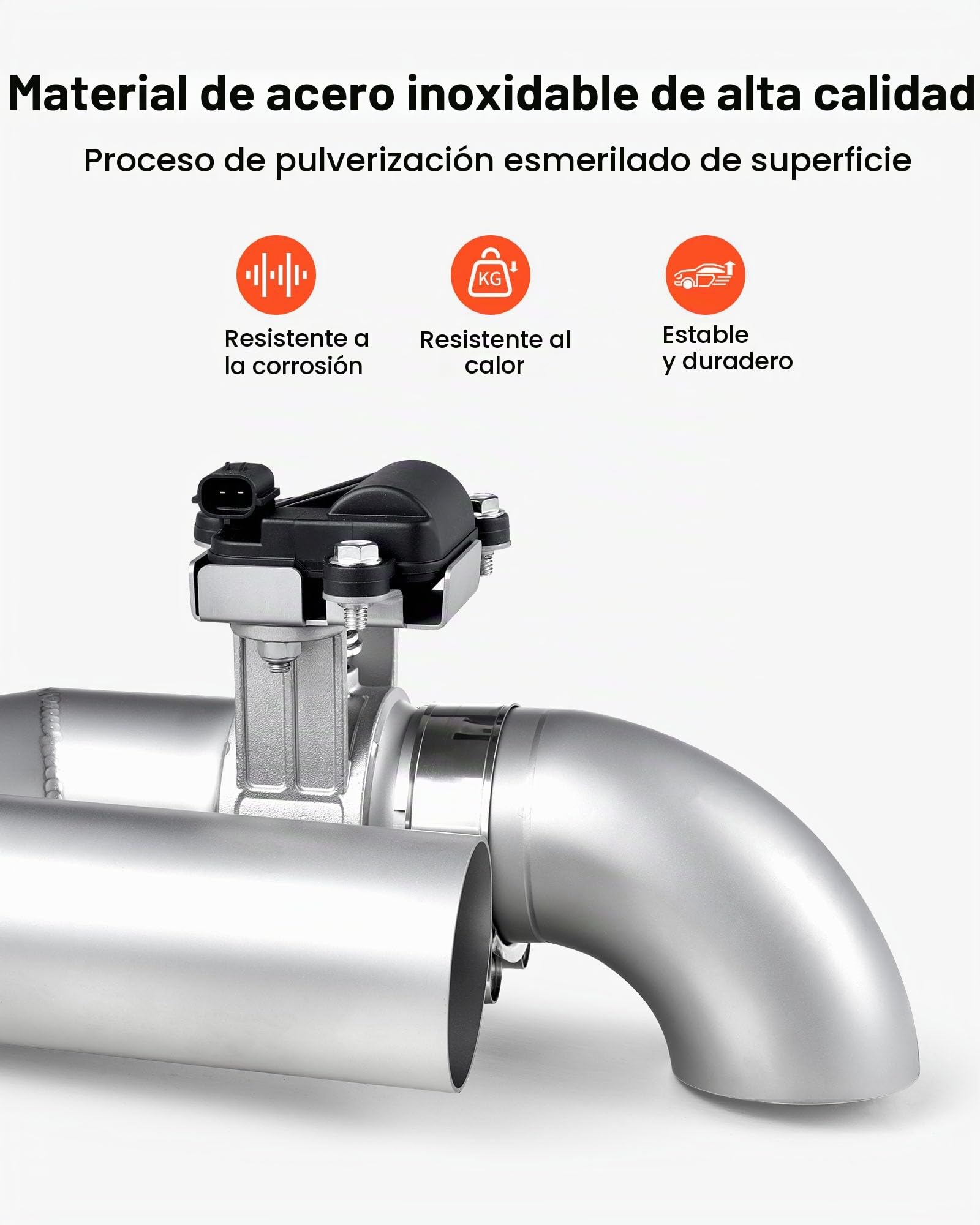 VEVOR Válvula de Escape Eléctrica Universal 6,35 cm, Acero Inoxidable, con Control Remoto, Tubo en Y, Caja de Control Remoto, para Camiones, Sedanes, Autos Deportivos y SUV, Color Metal Natural