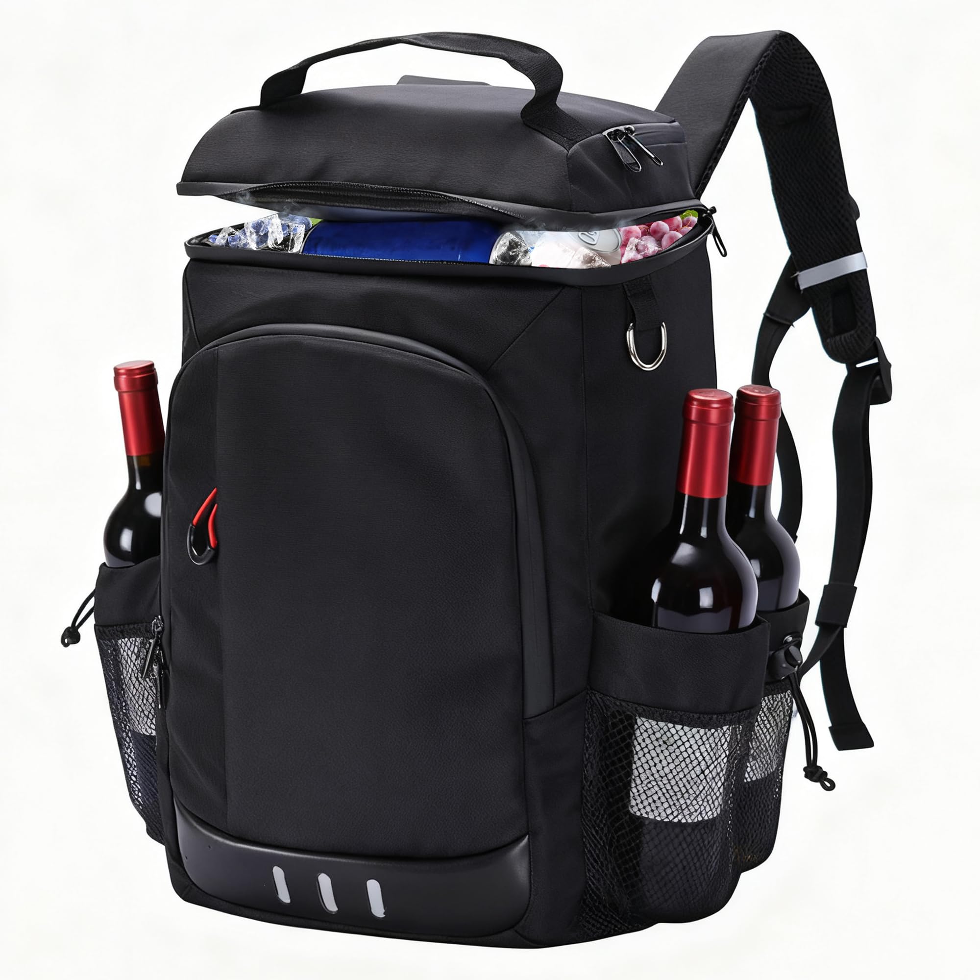 Camping Kühlrucksack,24L Kapazität Isolierter Picknickrucksack, Wasserdichter Rucksack-Kühler Auslaufsicher Tragbare Weiche Kühltasche für Strand, Reisen, Picknick