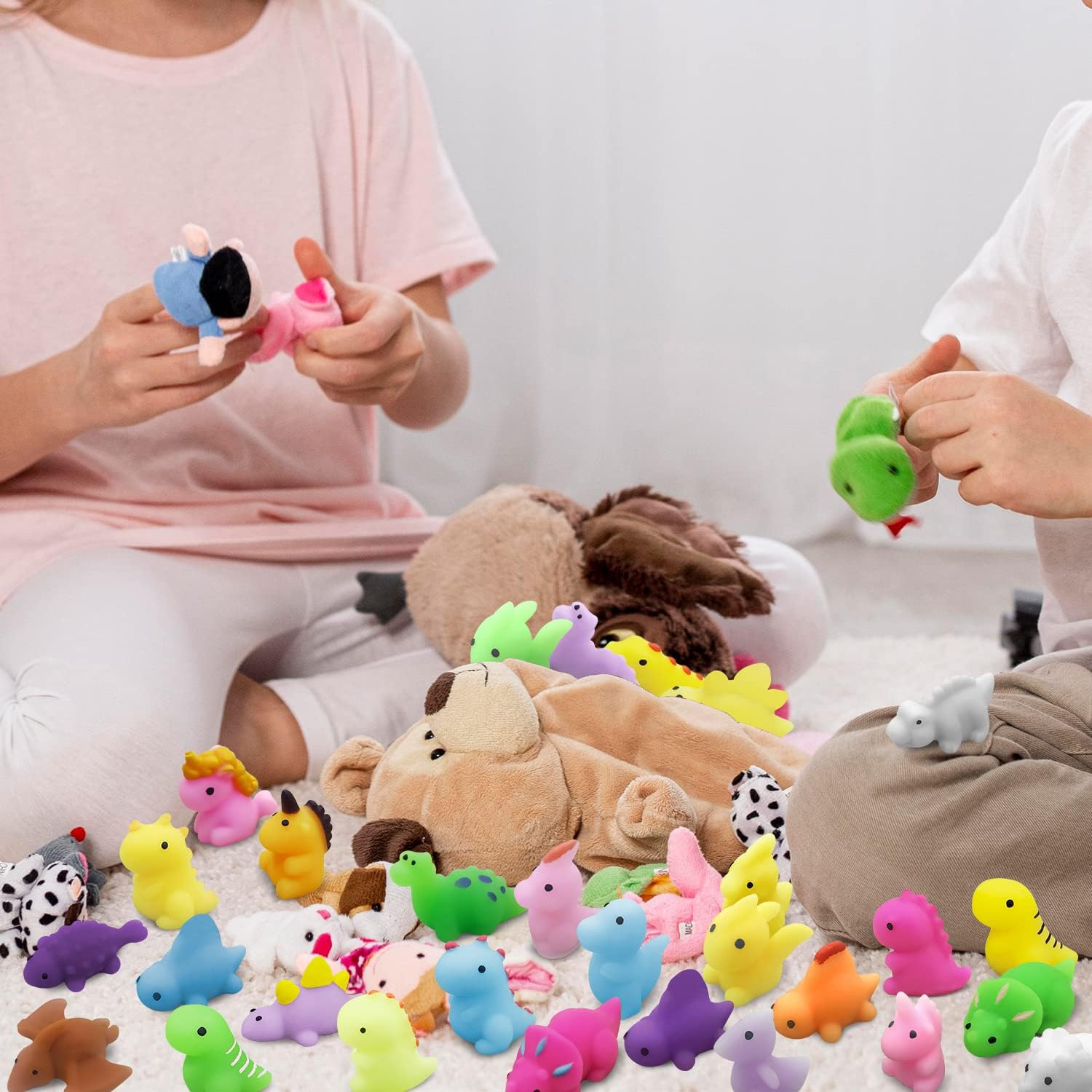 30PCS Mochi Squishy Toys, Mini Kawaii Dinosaur Squishies Soft Fidget Toys Stress Squeeze Toys Party Bags Filler for Boys Girls Birthday Gifts