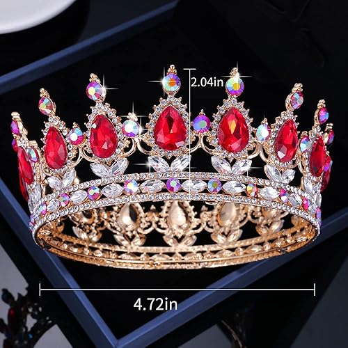 Miniatura 7 de Kamirola - Corona de reina barroca - Tiara nupcial y de boda de diamantes de imitación para mujer. TR12