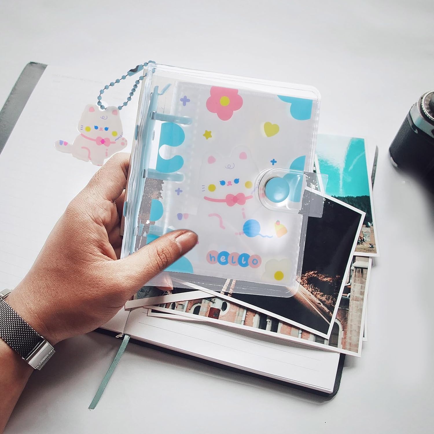 Photocard Album Loose Leaf with 10 Sleeves Cartoon Rabbit