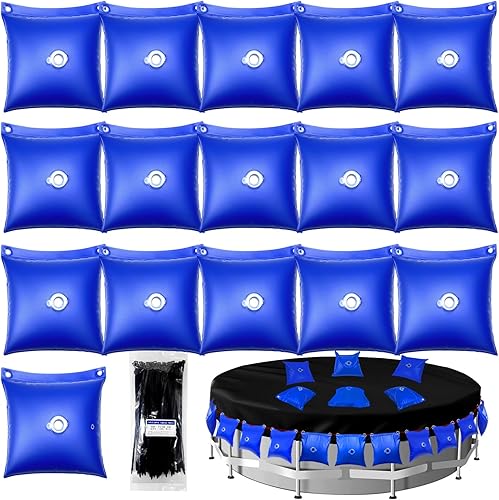ClawsCover Bolsa de agua colgante para cubierta de piscina, paquete de 16 bolsas de peso de PVC de 0.016 in más gruesas, 100% a prueba de fugas,
