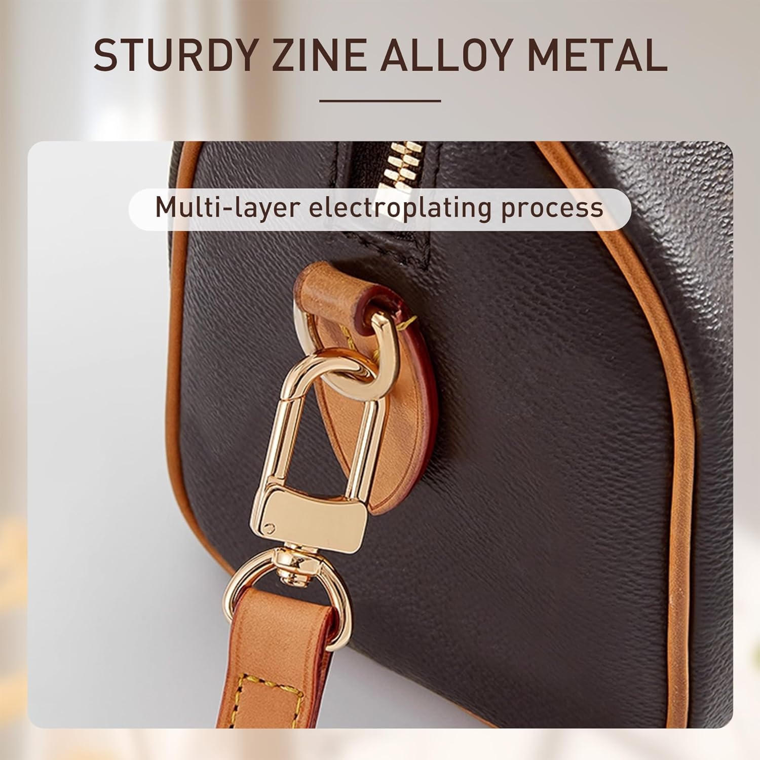 Doxo Vachetta Leather Strap Purse Straps Replacement Crossbody for L V Speedy Diane Pochette Handbag Shoulder Bag, Strap for Lv, Width 0.59''/1.5cm, Adjustable Length 39.4''-47.2''(100-120cm),Beeswax