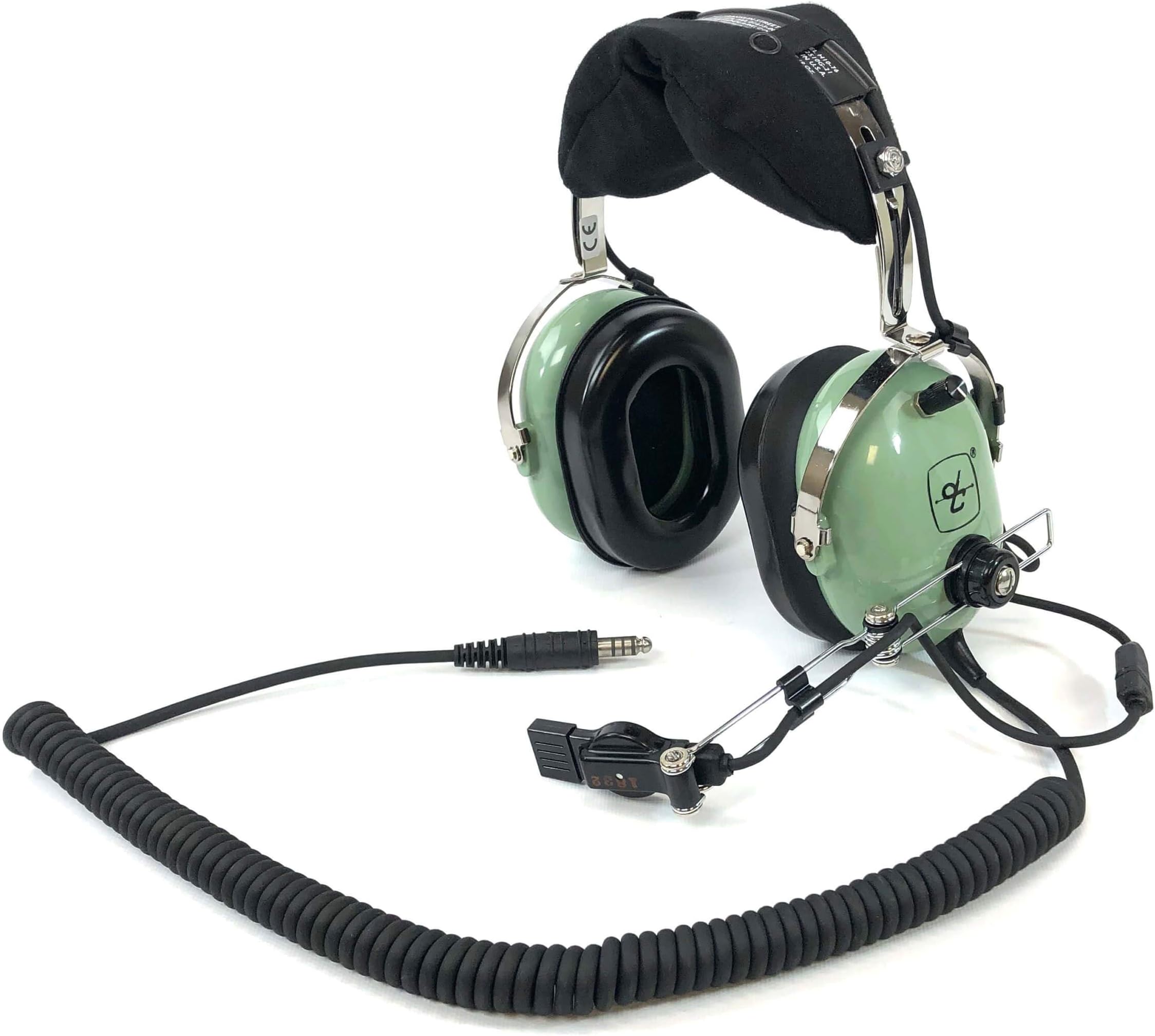 DAVID CLARK HEADSET/LOW IMPEDANCE/PASSIVE NOISE ATTENUATING/M-87 DYNAMIC MIC/COILED CORD TERMINATES TO U-174/U PLUG/HINGED WIRE BOOM