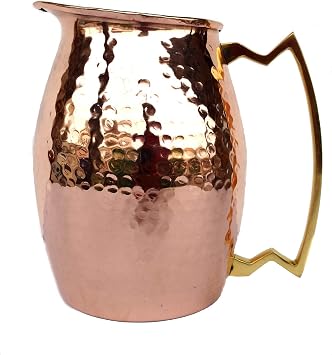 Pure copper Hammered Jug *NEW* Heavy Gauge Pure Solid Hammered Copper Moscow Mule Water Pitcher