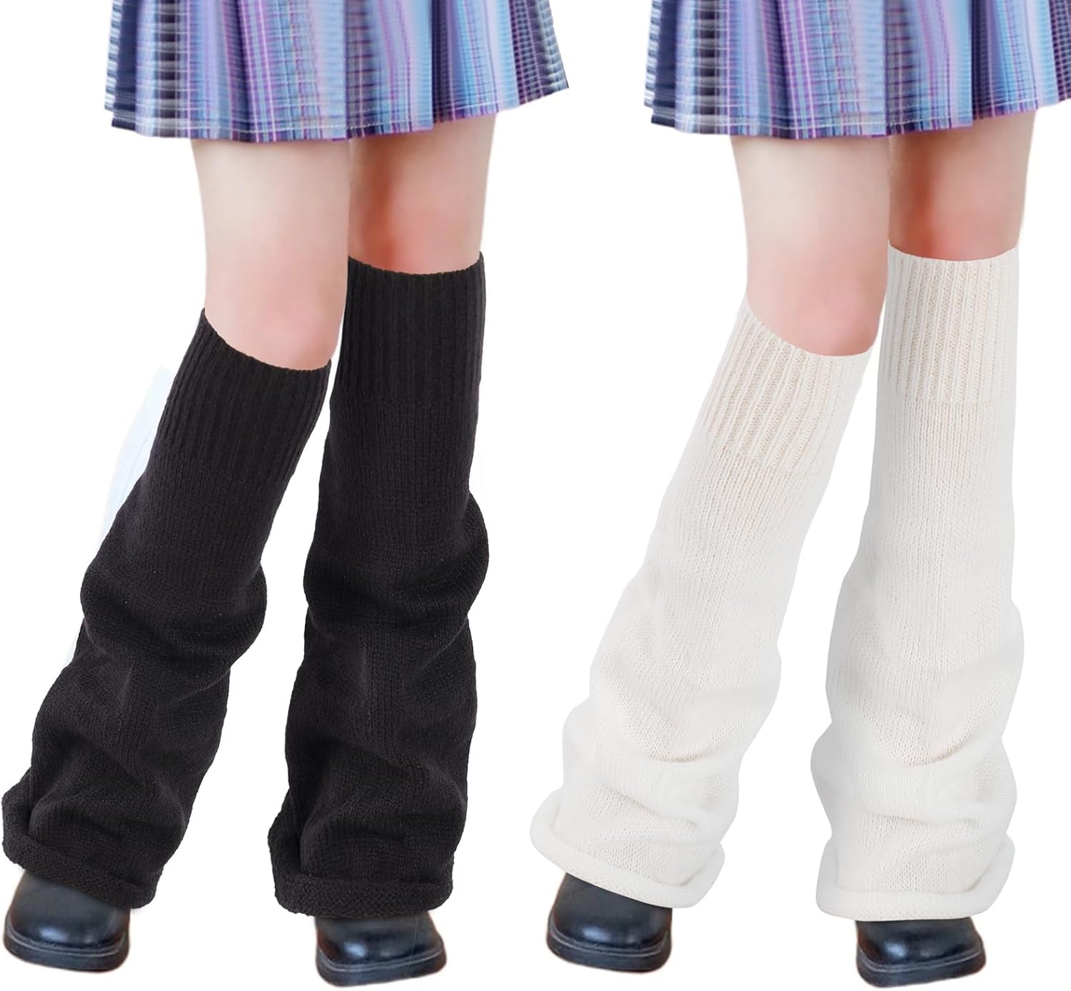 Junely 2 Pairs Leg Warmers for Women Kawaii Leg Warmer Cute Legwarmers Japanese Socks Halloween Goth Emo Gyaru Accessories