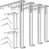 Vista 8 de 8 clips de cenefa vertical transparente soporte de clip de cenefa vertical ciega oculta, pieza de repuesto, montaje exterior