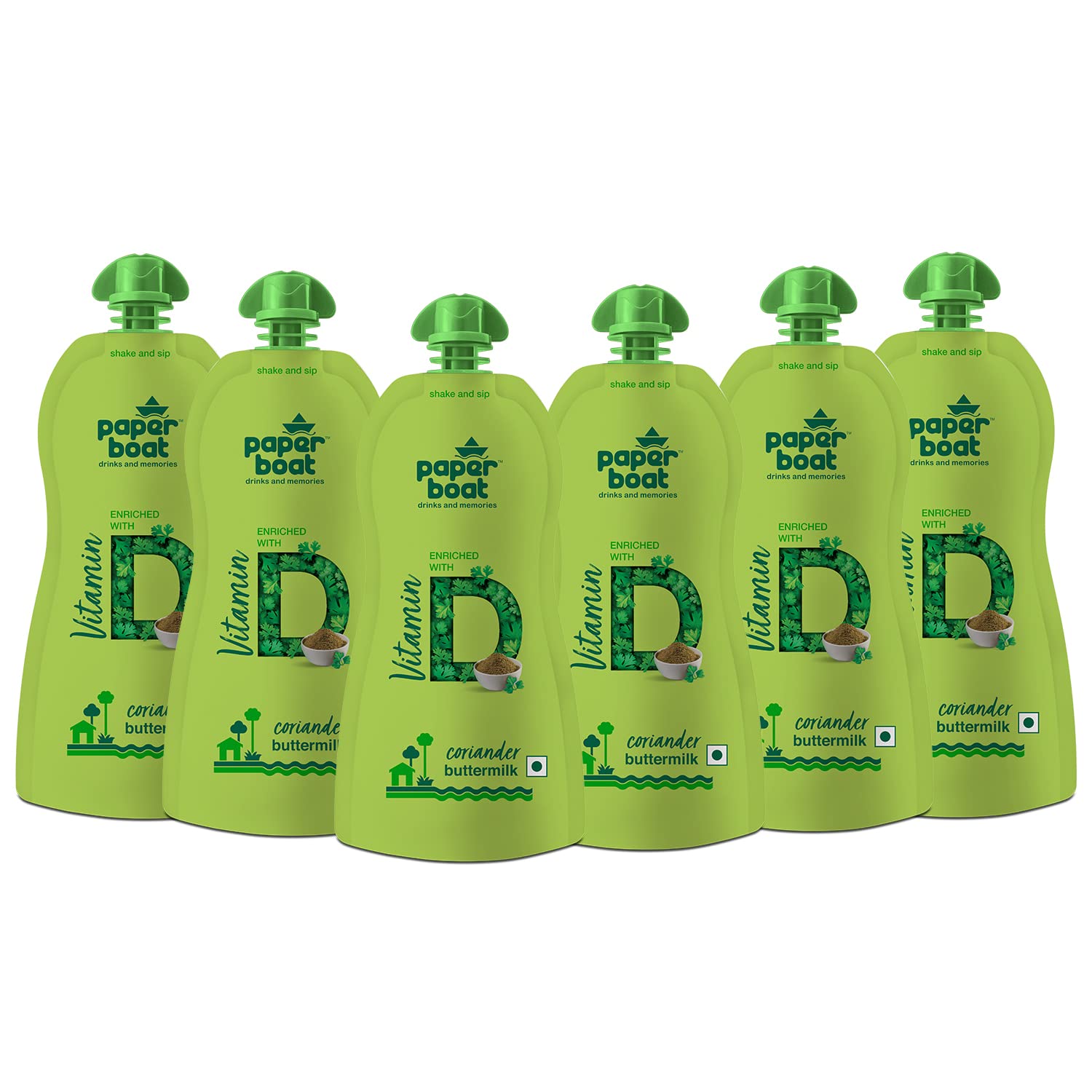 Coriander Buttermilk with Vitamin D and Vitamin B12 6-Piece Pack 250 ml