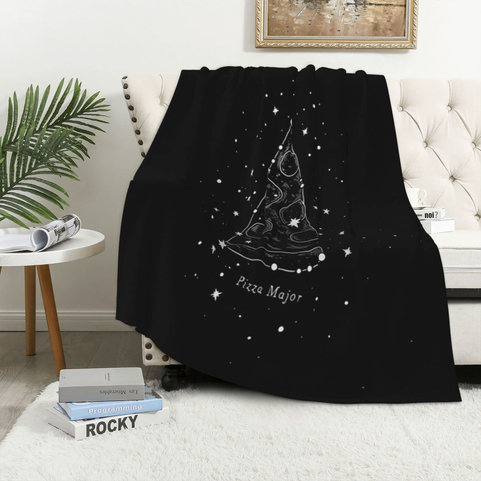 Plaid en flanelle pizza constellation pour envelopper votre intérieur de douceur et de joie