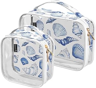 SUABO Bolsa de aseo azul y blanco, paquete de...