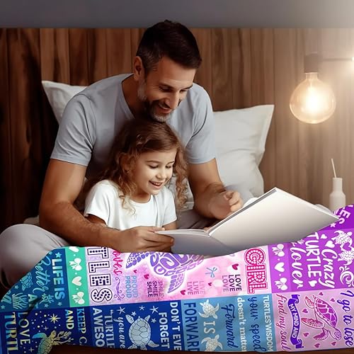 Miniatura 2 de Manta de tortuga, regalos para niñas y mujeres, manta de tortuga marina de franela suave para niños y adultos, decoración del océano, regalos para