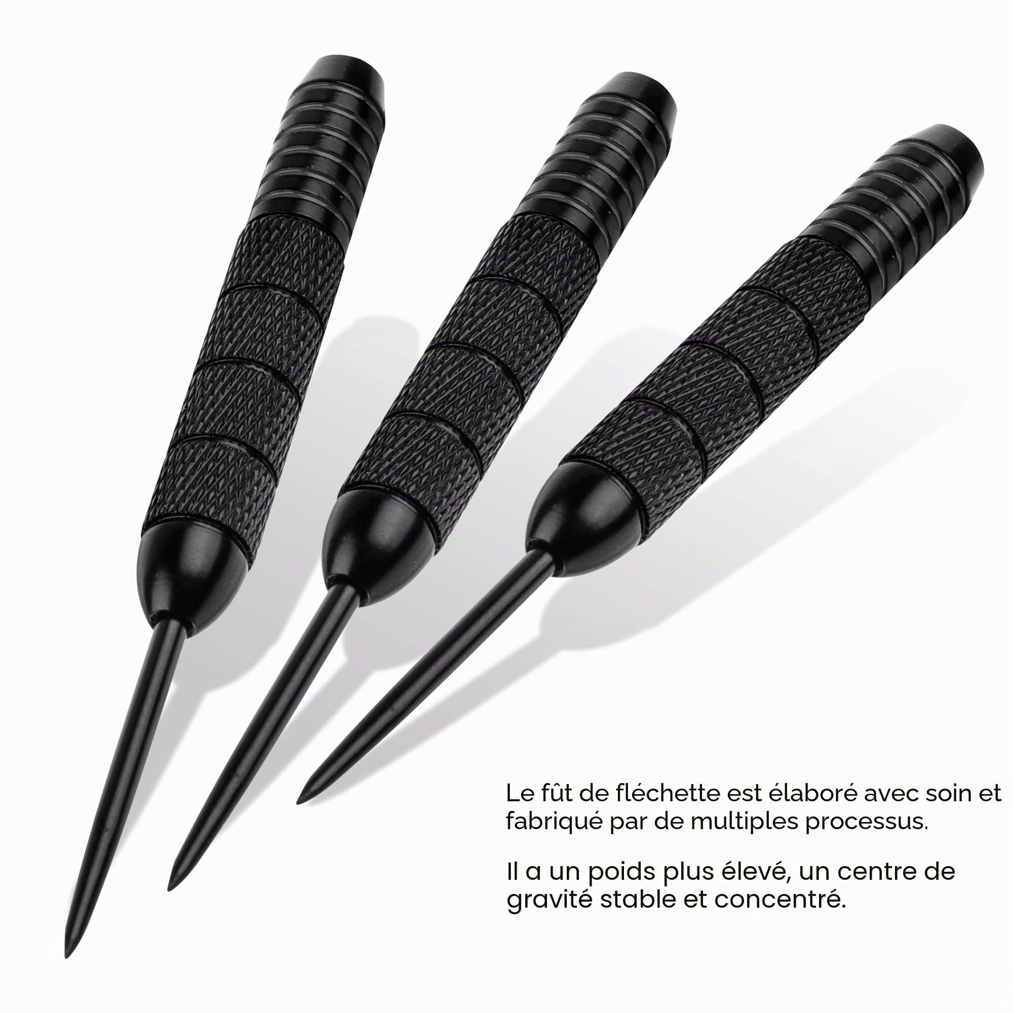 CyeeLife Lot de 12 fléchettes en acier 22 g avec pointe métal et 24 ailettes