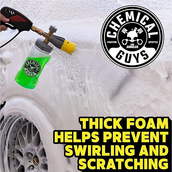 Chemical Guys CWS_110_16PMSK Big Mouth Pressure Washer Starter Kit - Honeydew Snow Foam Car Wash Soap, 16 fl oz + Big Mouth Foam Cannon & Snubby Spray Foam Gun, for Pressure Washer - 3 Items