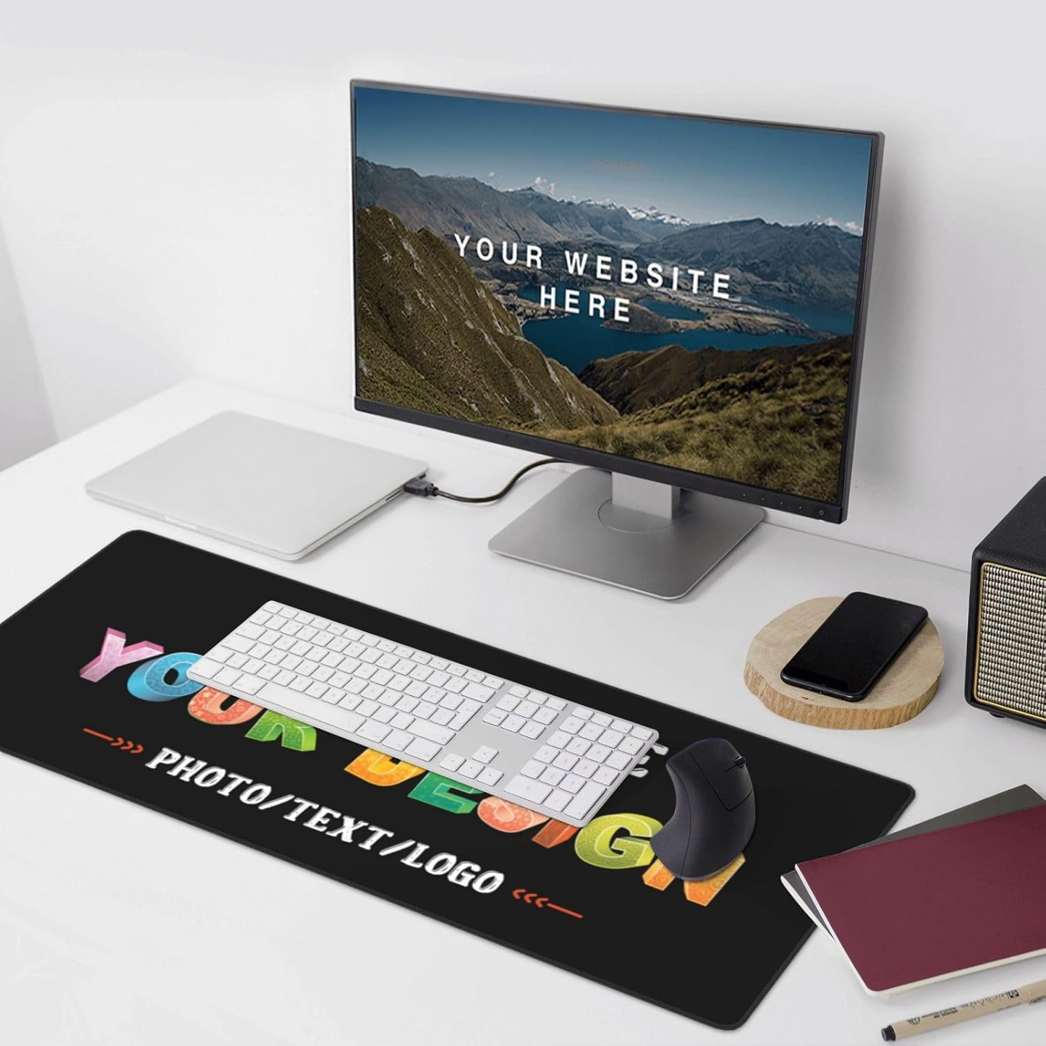 Custom Mouse Pad with Photo, Customized Mousepad Add Pictures, Text, Logo,Personalized Your Gaming Mousepad Laptop Desk Mat (16x35.5 inch)