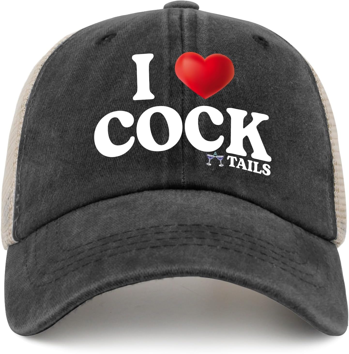 I Love Cocktails Hat Trucker Hat Men Funny Mesh Hats for Summer - Image 9