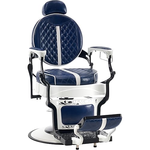 BarberPub Heavy Duty Vintage Barber Chair, All Purpose Professional Hydraulic Reclining Salon Chairs, Beauty Spa Hair Stylist Equipment 8739