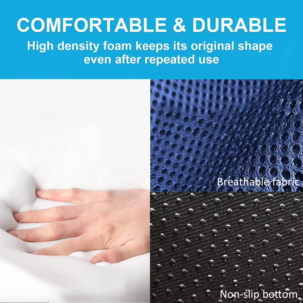 Surwin Cojín Antiescaras Cojín Silla Oficina, Cojín Lumbar para Adultos Alivio Dolor de Coxis Cojines, Cojin Antiescaras para Silla de Ruedas para Embarazo Postparto (1 Pieza,Cuadrado-Negro)
