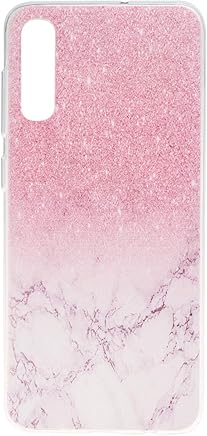 Everainy Compatible para Funda Samsung Galaxy A50 2019 Silicona Transparente Bumper Ultrafina TPU Gel Dibujos Goma Caso para Galaxy A50 2019 Transparent Suave Caucho Antigolpes Cover (M?rmol Rosado)