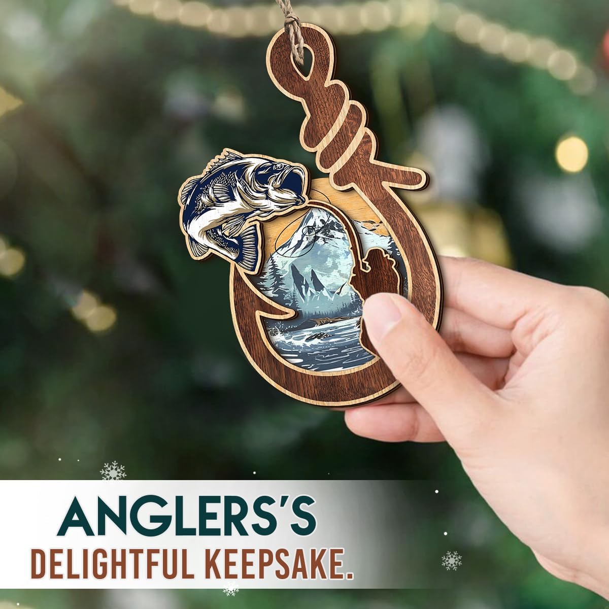 Fishing Ornament 2025 - Unique Fish Ornaments for Men Women, Fishing Christmas Ornaments for Christmas Tree, Unique Ornaments for Tree Decor, Elegant for Women Fisherman - Image 7