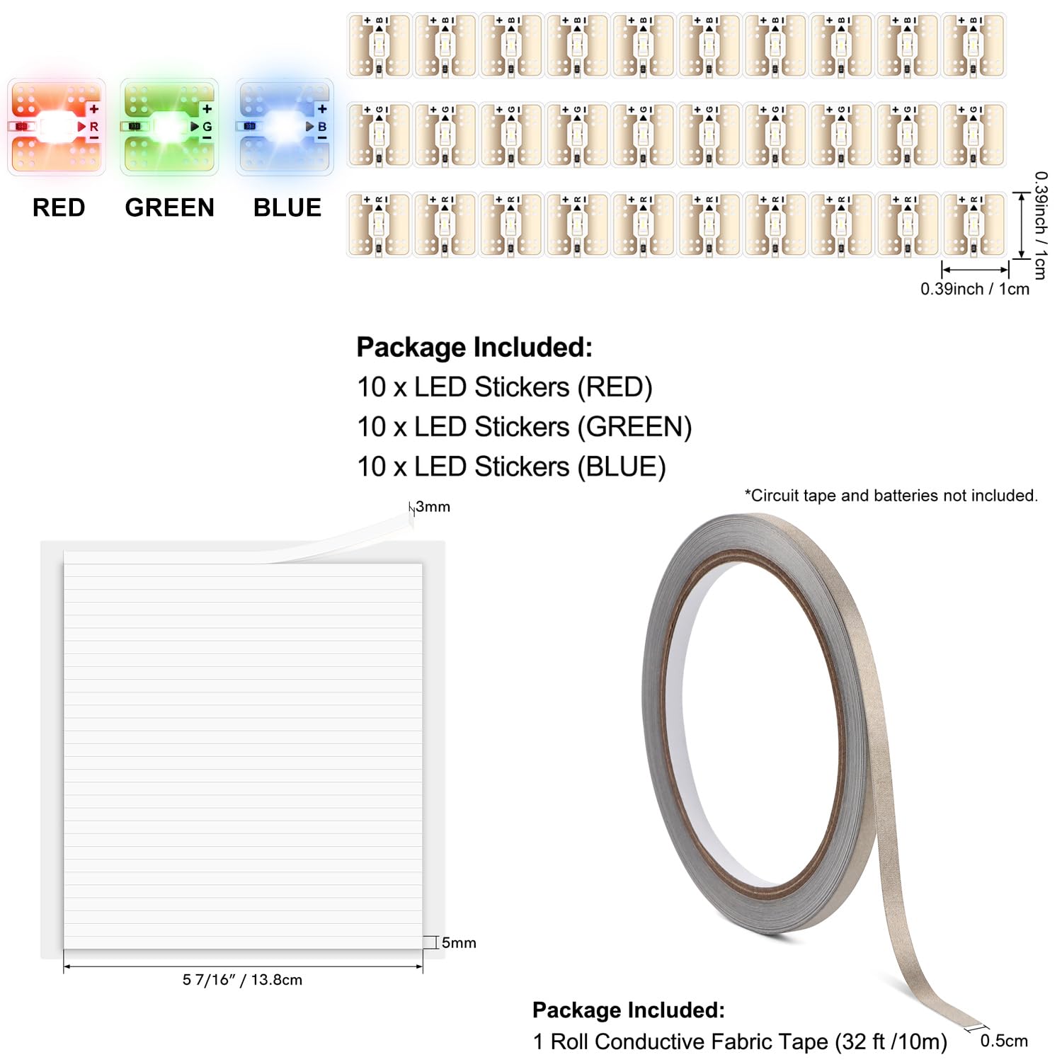 30 Pcs LED Circuit Stickers Light Craft Kit for Making Light-Up Cards Projects - Image 2
