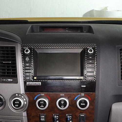 Miniatura 6 de Marco de pantalla de navegación para Toyota Tundra 2007-2013, accesorios de consolas centrales, cubierta decorativa interior automotriz de fibra de