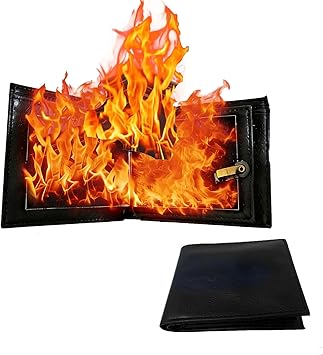 Flaming Wallet Magic Trick Flame Street Show Prop Fire Wallet, Magician Wallets, Close-up Magic, Props, Professional Cool Tricks (Small)