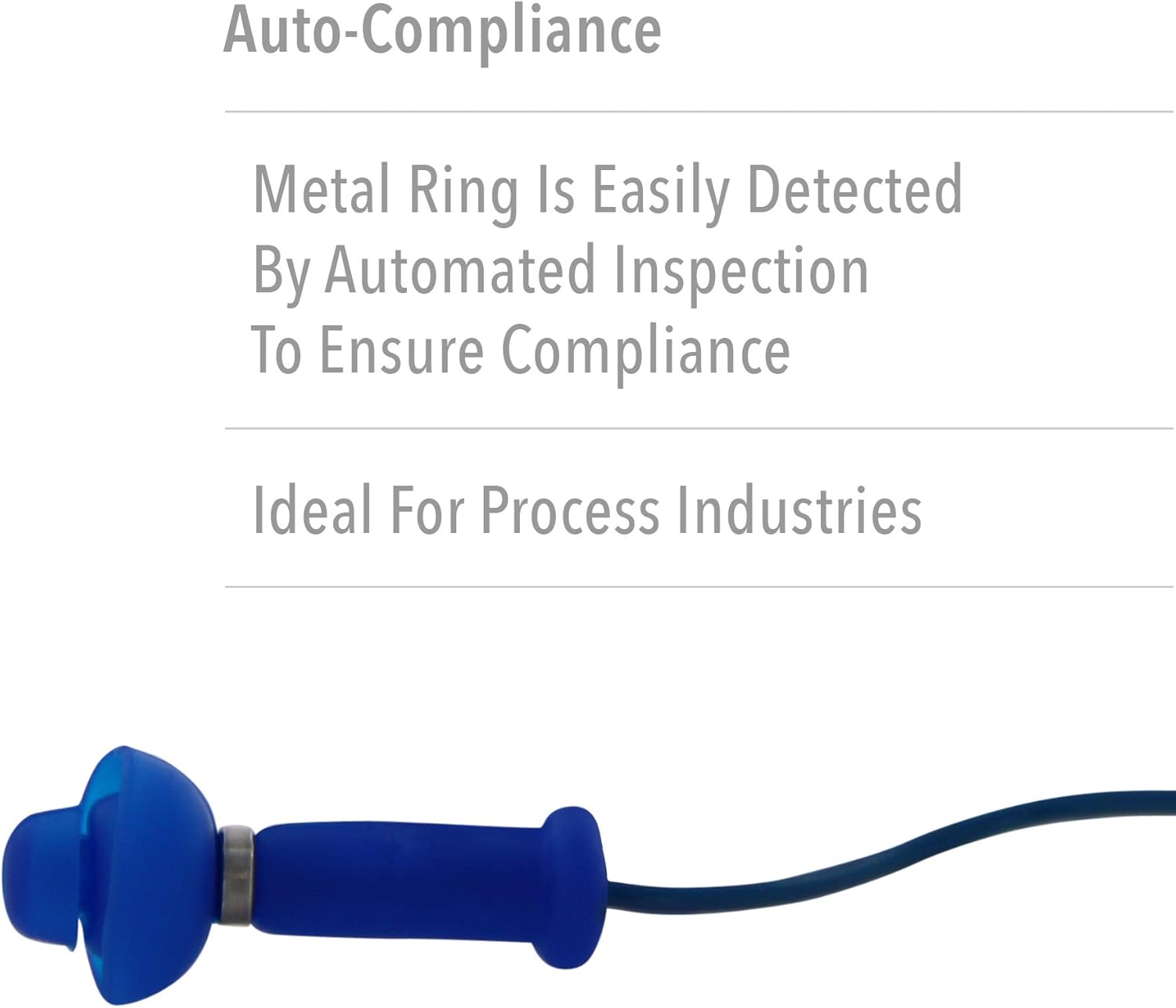 Howard Leight by Honeywell SmartFit Heat-Activated Detectable Corded Reusable Earplugs, 100-Pairs (SDT-30), Blue