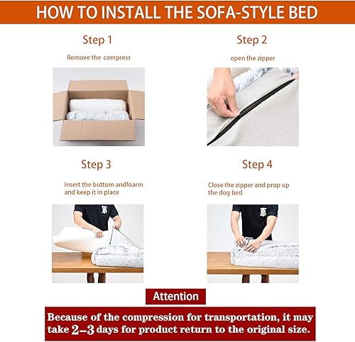 Miniatura 6 de Tinaco Cama ortopédica para perros grandes, con funda extraíble impermeable, lavable Squishmallow, para gatos pequeños, medianos y grandes (NA, L)